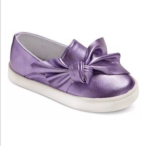Purple Metallic Toddler Slip-Ons